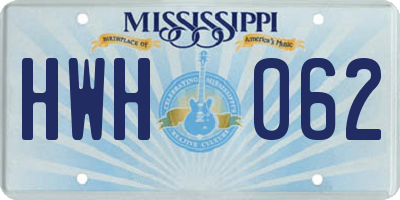 MS license plate HWH062