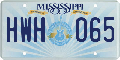 MS license plate HWH065