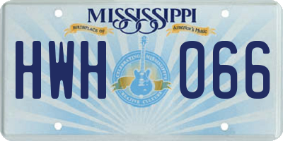 MS license plate HWH066