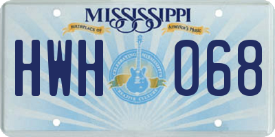 MS license plate HWH068