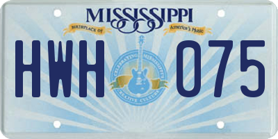 MS license plate HWH075