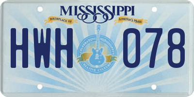 MS license plate HWH078