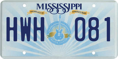 MS license plate HWH081