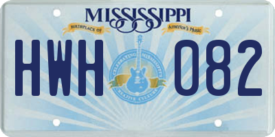 MS license plate HWH082