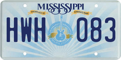 MS license plate HWH083