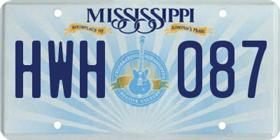 MS license plate HWH087
