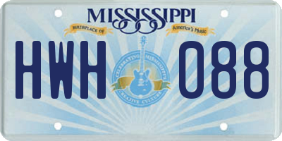 MS license plate HWH088
