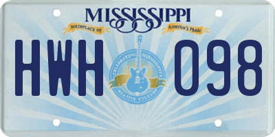 MS license plate HWH098