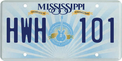 MS license plate HWH101