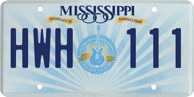 MS license plate HWH111