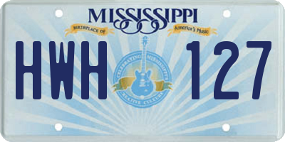 MS license plate HWH127