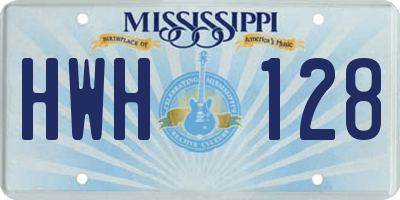 MS license plate HWH128