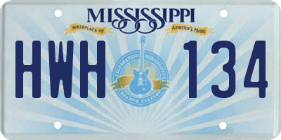 MS license plate HWH134
