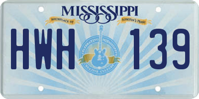 MS license plate HWH139