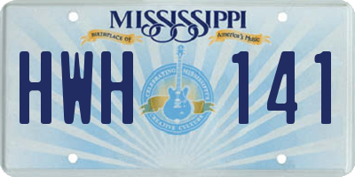 MS license plate HWH141