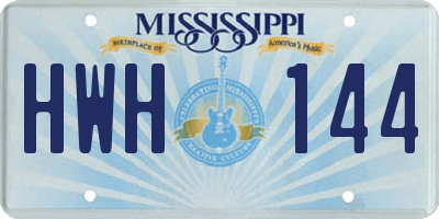 MS license plate HWH144