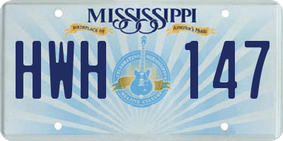 MS license plate HWH147