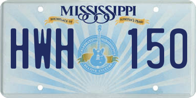 MS license plate HWH150