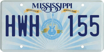 MS license plate HWH155