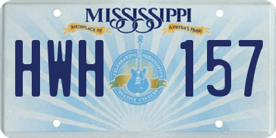 MS license plate HWH157