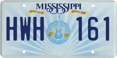 MS license plate HWH161
