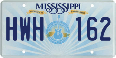 MS license plate HWH162