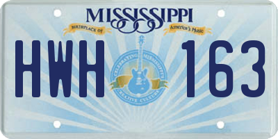 MS license plate HWH163