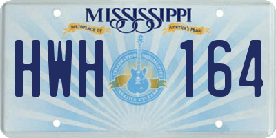 MS license plate HWH164