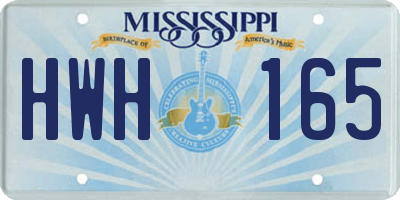 MS license plate HWH165