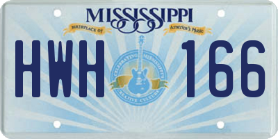 MS license plate HWH166