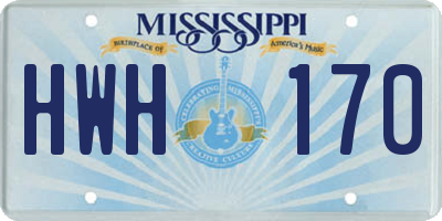 MS license plate HWH170