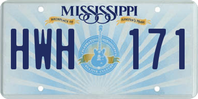 MS license plate HWH171
