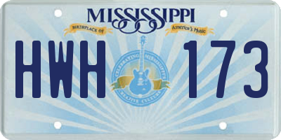MS license plate HWH173