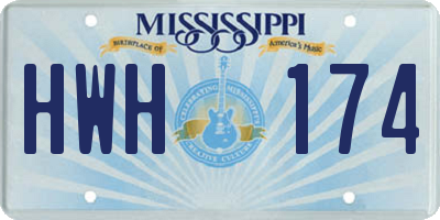 MS license plate HWH174