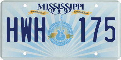 MS license plate HWH175