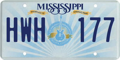 MS license plate HWH177