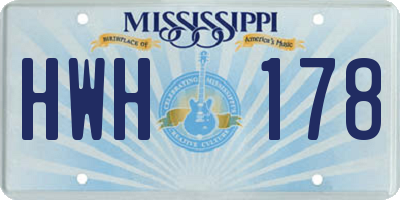 MS license plate HWH178