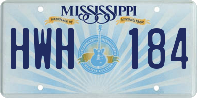 MS license plate HWH184