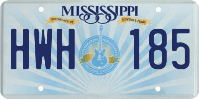 MS license plate HWH185