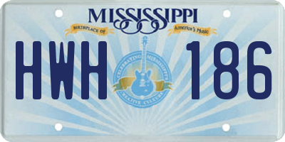 MS license plate HWH186