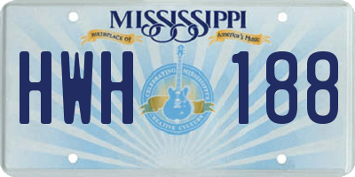 MS license plate HWH188