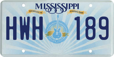 MS license plate HWH189
