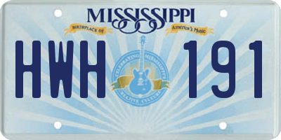 MS license plate HWH191