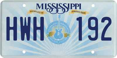 MS license plate HWH192