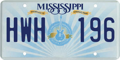 MS license plate HWH196
