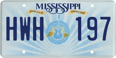 MS license plate HWH197