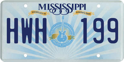 MS license plate HWH199
