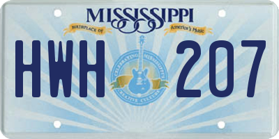 MS license plate HWH207