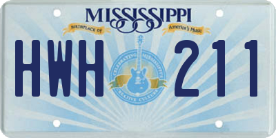 MS license plate HWH211
