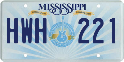 MS license plate HWH221